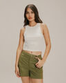 Playera Cropped Sin Mangas,BLANCO HUESO